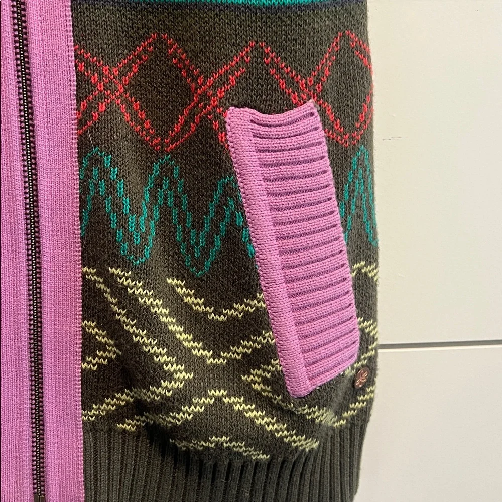 Matilda Jane Vest size 8 with knit southwestern tribal design and Sherpa collar